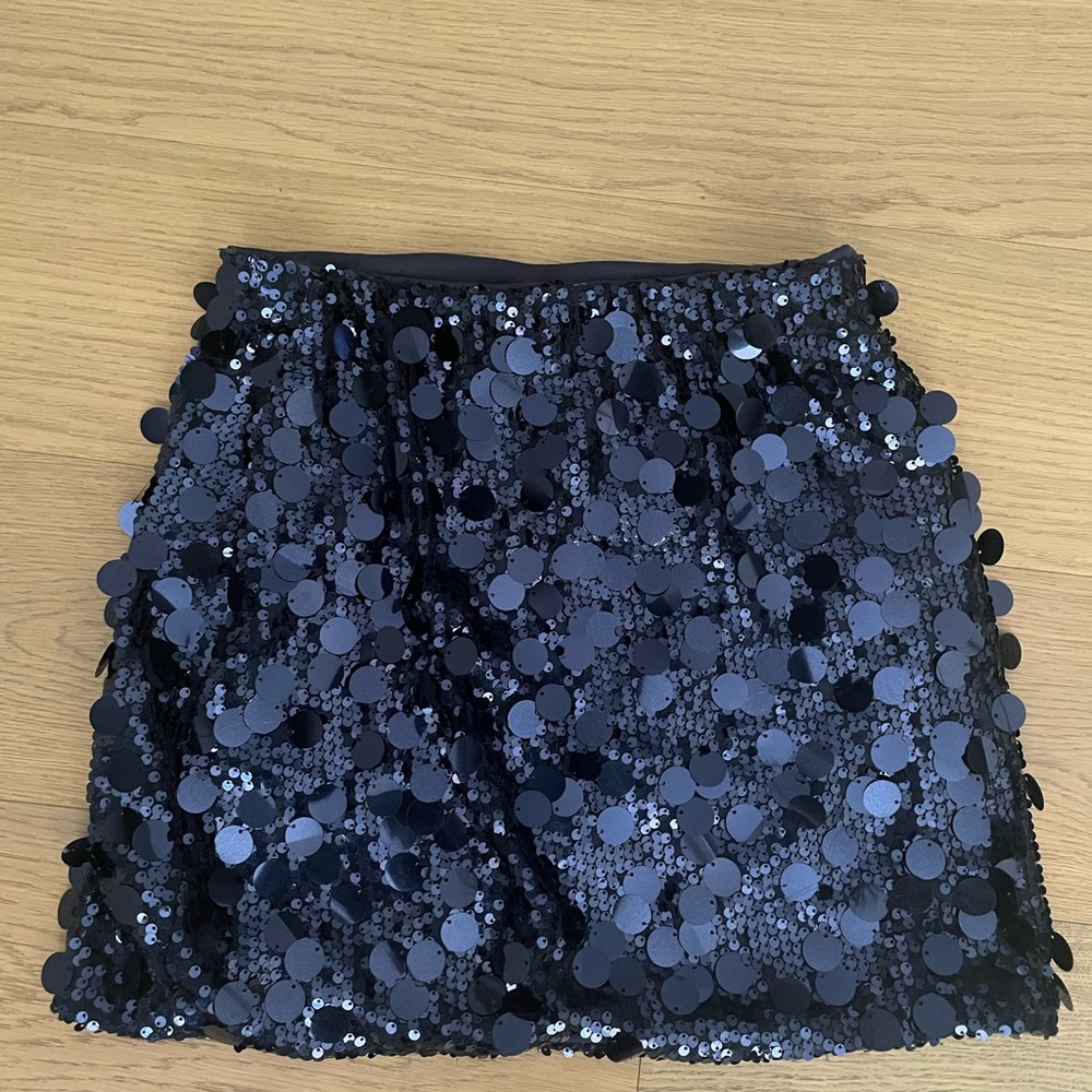 Navy Sequin Mini Skirt - SM